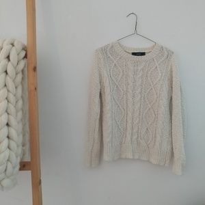 Cream cableknit sweater